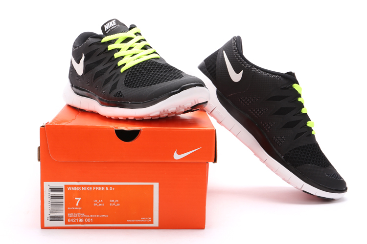 Nouveau Nike Free 5.0 femmes noir de blanc vert (3)